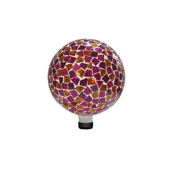 Alpine 10 in. Pink/Yellow Mosaic Gazing Ball