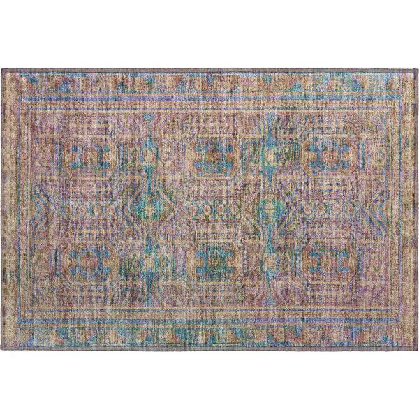 Mayfield Premium Machine Washable Abstract AMF1920 Orange 2 ft. x 3 ft. Accent Rug