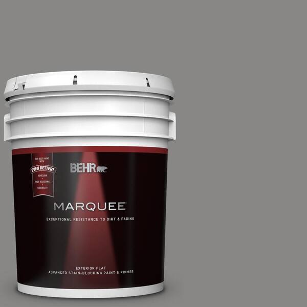 BEHR MARQUEE 5 gal. #UL260-4 Pewter Ring Flat Exterior Paint and Primer in One