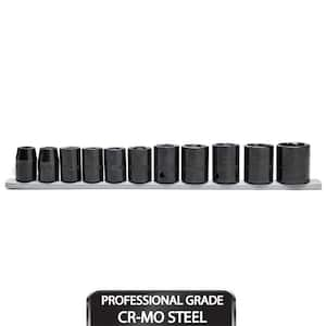 1/2 in. Drive Standard Metric 6-Point Impact Socket Set (11-Piece)