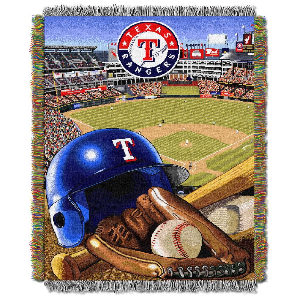 Texas Rangers Blue and Red Woven Tapestry Throw Blanket
