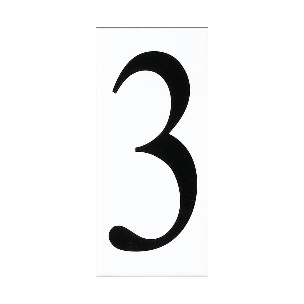 Address Light Collection White Plastic Number 3 Tile