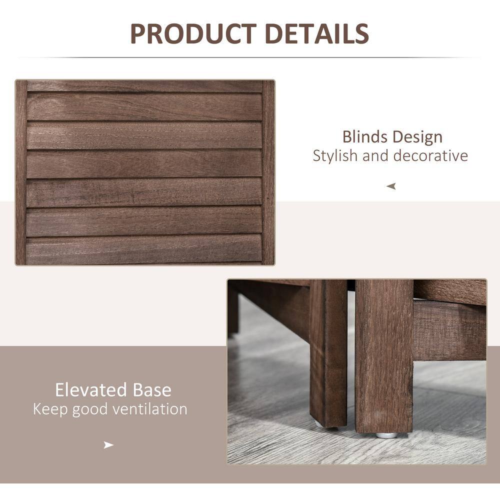 Dark Wood 4-Panel Folding Room Divider with Shelves