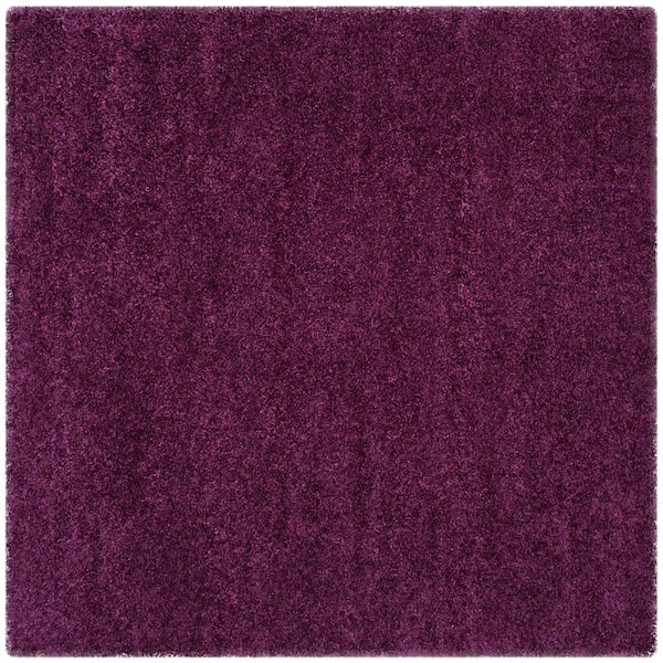 California Shag Purple 7 ft. x 7 ft. Square Solid Area Rug