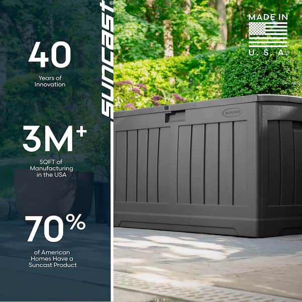 Suncast 50 Gal. Peppercorn Gray Weather Resistant Plastic Resin