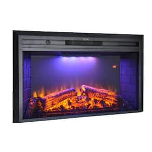 Flame 36 in. Wall-Mounted Automatic Constant Temperature Electric Fireplace Insert