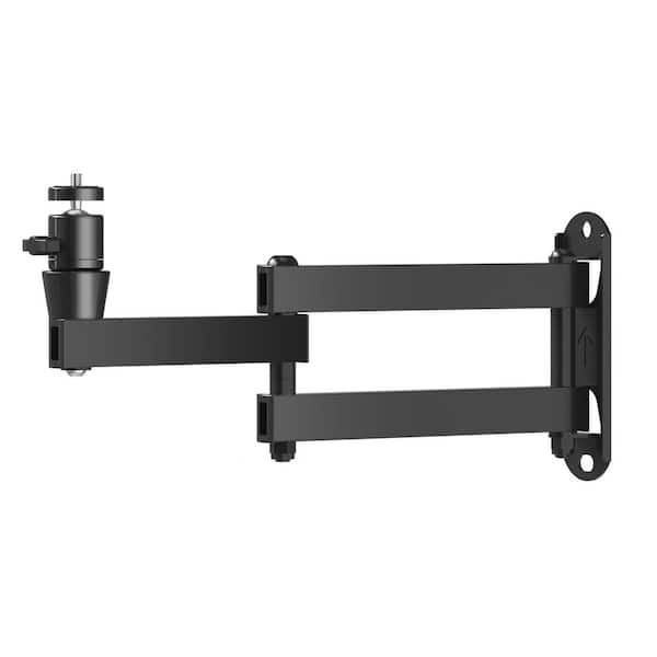 Universal Foldable Projector Wall Mount Adjustable Bracket in Black Supports 1/4 M4 M6 Screws 1-Piece