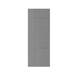 Modern Classic 24 in. x 80 in. Light Gray Stained Composite MDF Paneled Barn Door Slab