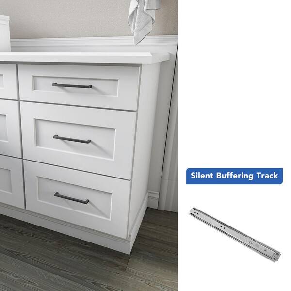 21 in. W x 21 in. D x 34.5 in. H Ready to Assemble Solid Wood Shaker Drawer Base Bath Cabinet in Oak