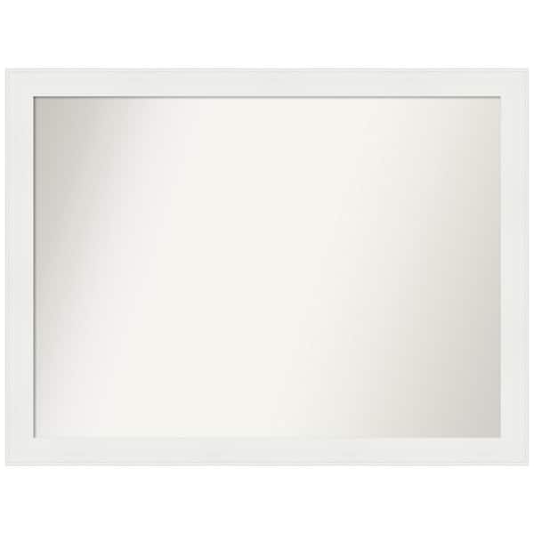 Amanti Art Vanity White Narrow 37.5 in. x 28.5 in. Custom Non-Beveled Recycled Polystyrene Framed Bathroom Vanity Wall Mirror