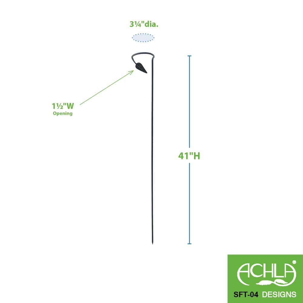 Black Wrought Iron 40-Inch Plant Support Stakes, Set of 6