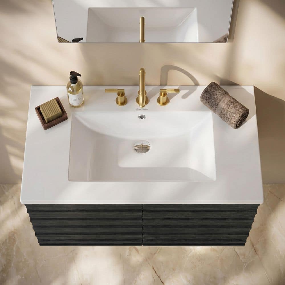 Swiss Madison 30 in. W x 18 in. D 3-Hole Widespread Ceramic Vanity