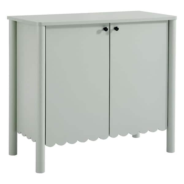Emmeline 35.24 in. 2-Door MDF Scalloped Sideboard in Sage