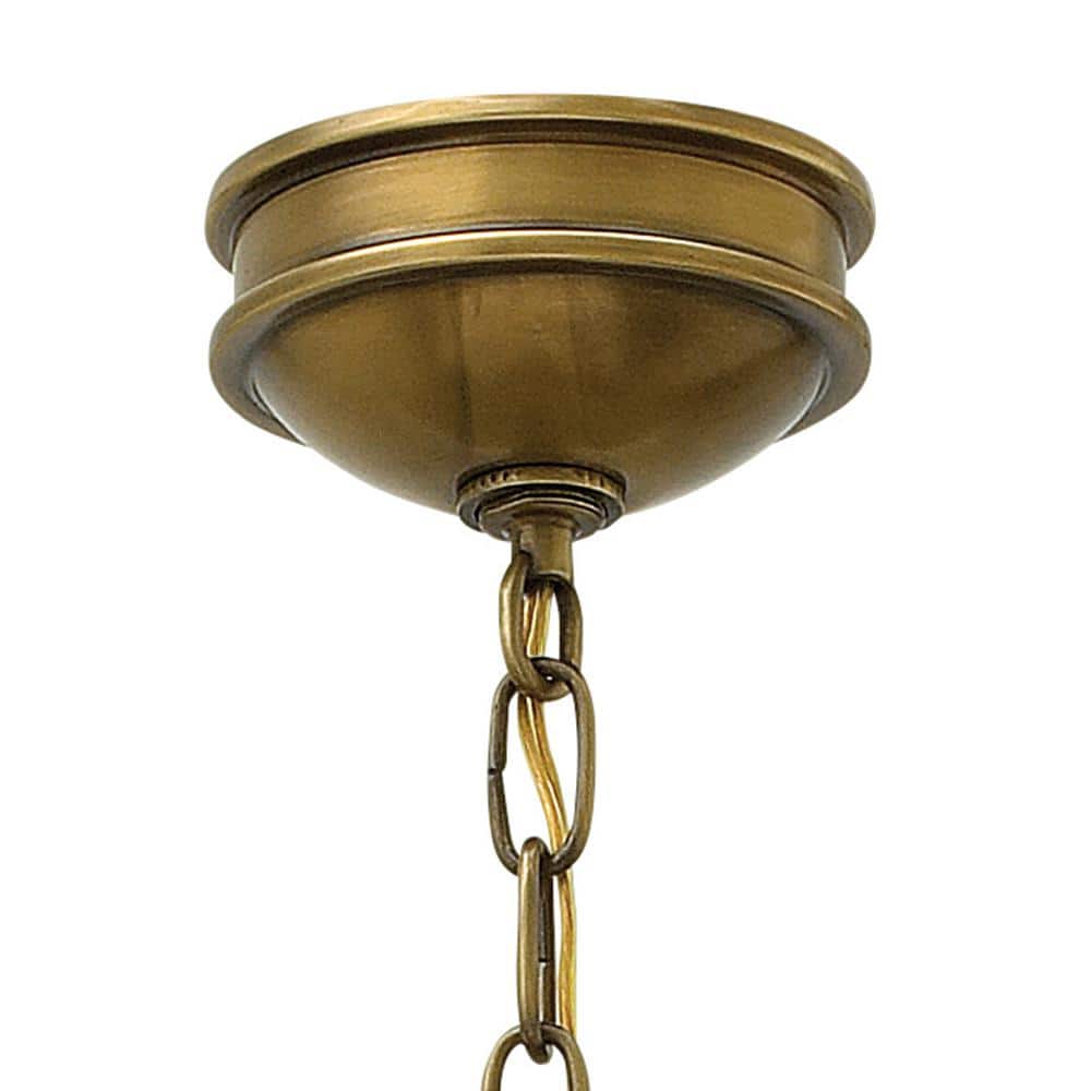 Heritage Brass and Glass Mid-Century Modern Pendant Light