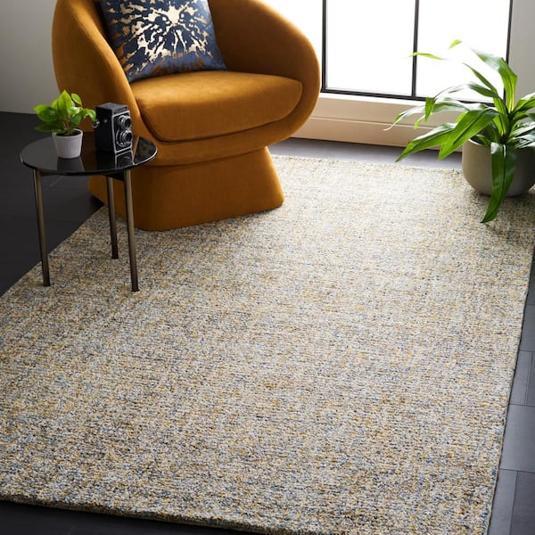 Abstract Blue/Gold 8 ft. x 10 ft. Marle Area Rug
