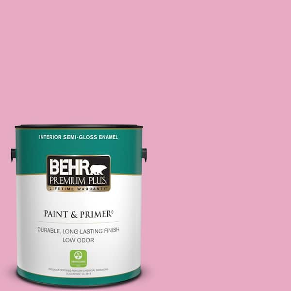 BEHR PREMIUM PLUS 1 gal. #P130-3 Little Princess Semi-Gloss Enamel Low Odor Interior Paint & Primer