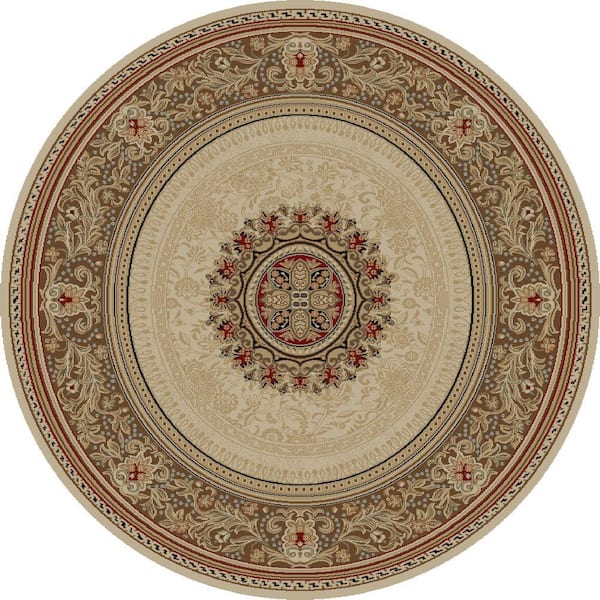 Concord Global Trading Ankara Chateau Ivory 5 ft. Round Area Rug