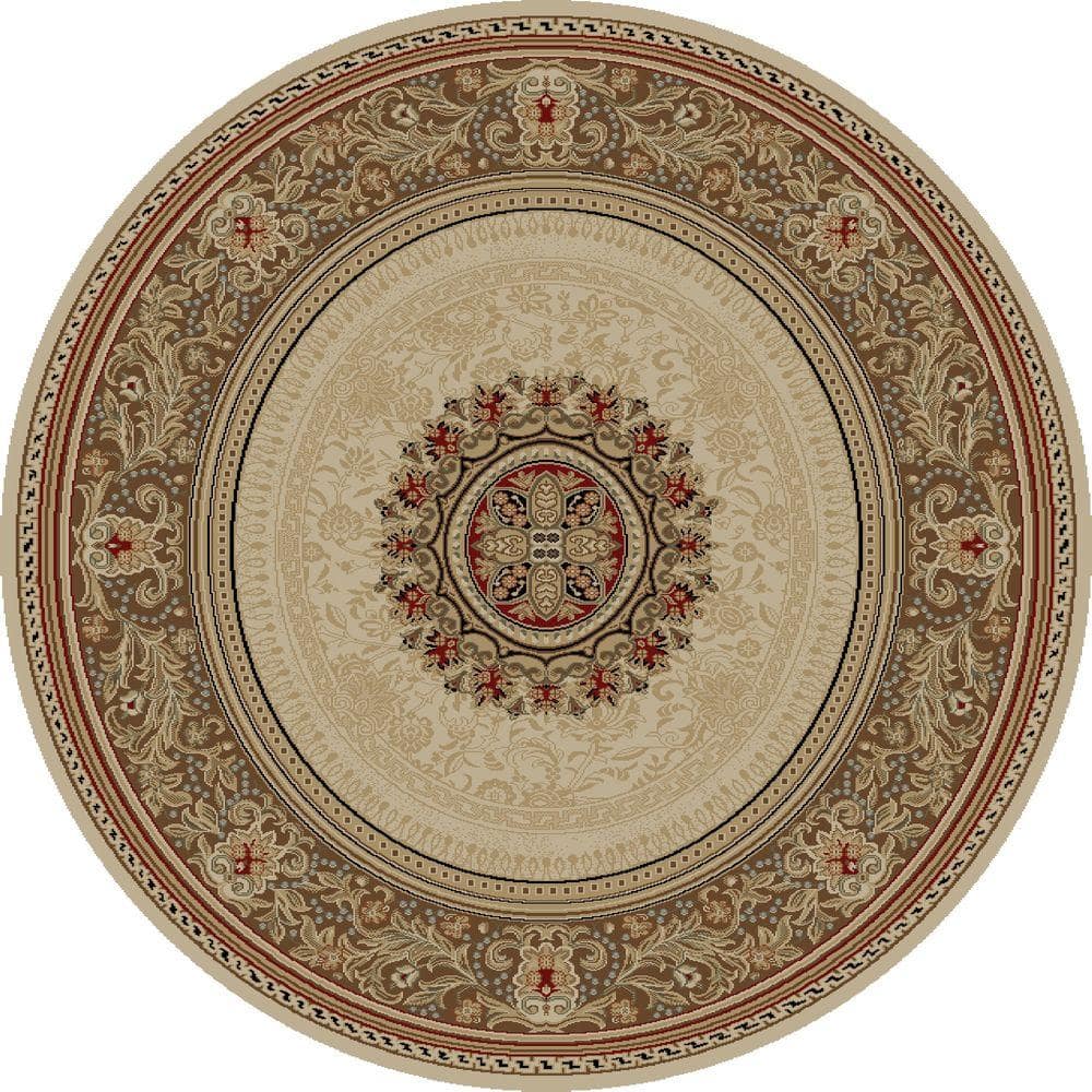 Concord Global Trading Ankara Chateau Ivory 8 ft. Round Area Rug