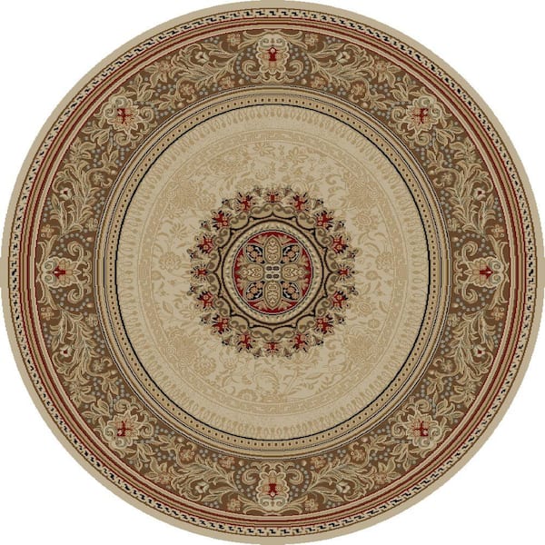 Concord Global Trading Ankara Chateau Ivory 8 ft. Round Area Rug