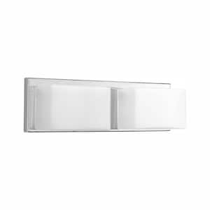 Ace LED Collection 2-Light Polished Chrome Etched Glass Modern LED Bath Vanity Light