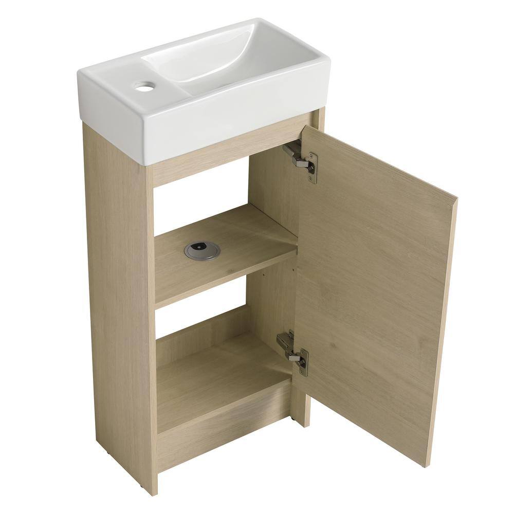 16.1 in. W x 8.9 in. D x 33.5 in . H Freestanding Bath Vanity in Plain
