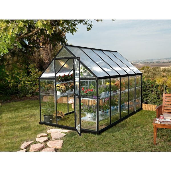 Hybrid 6 ft. x 10 ft. Gray/Clear Polycarbonate DIY Greenhouse Kit