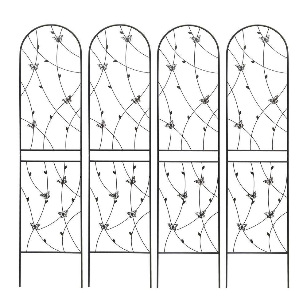 86.7 in. x 19.7 in. Metal Garden Trellis Rustproof Trellis Butterfly Decor for Climbing Plants in Black (2 Pack) price history on PriceWatchPro