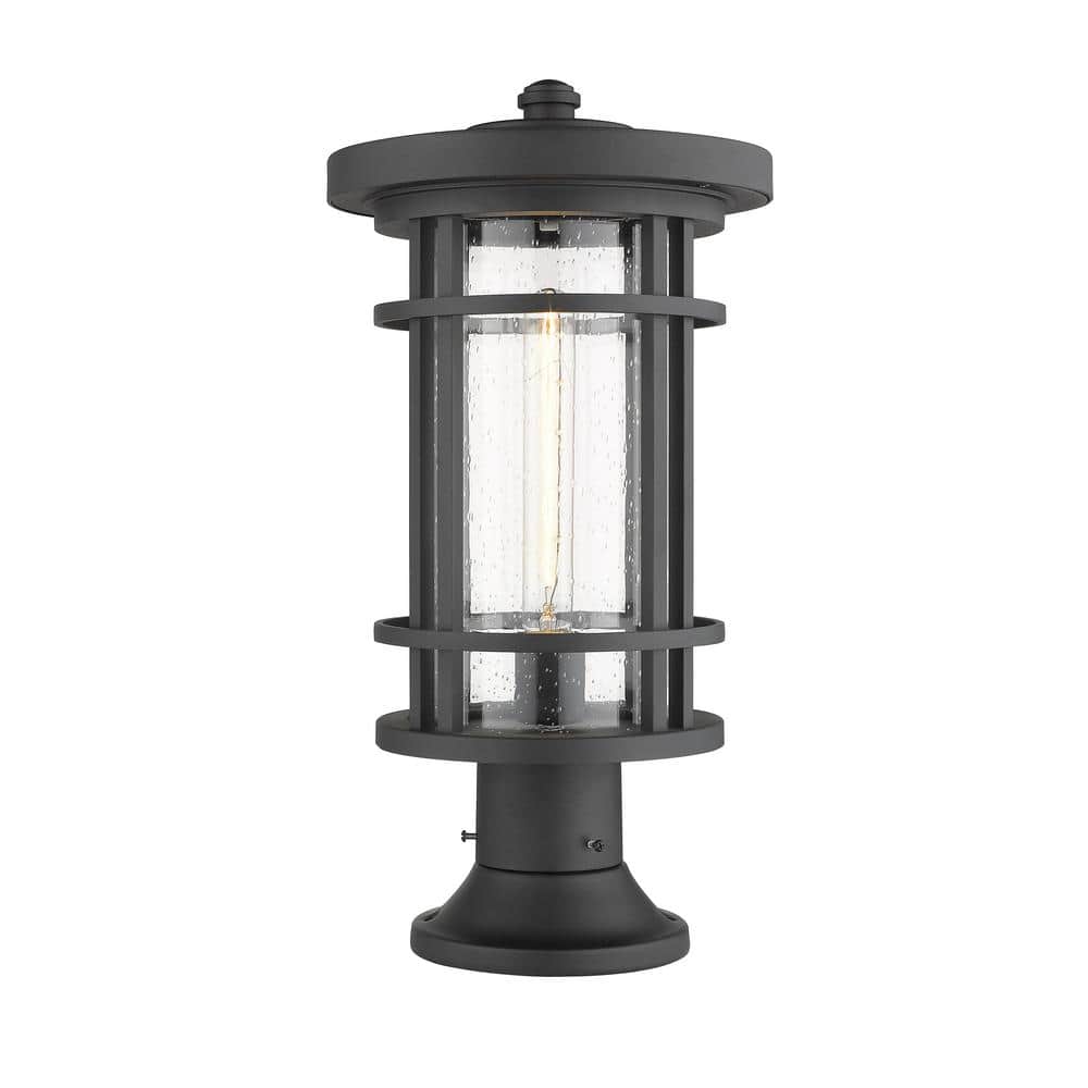 Jordan 19.75 in. 1-Light Black Aluminum Hardwired Outdoor Weather Resistant