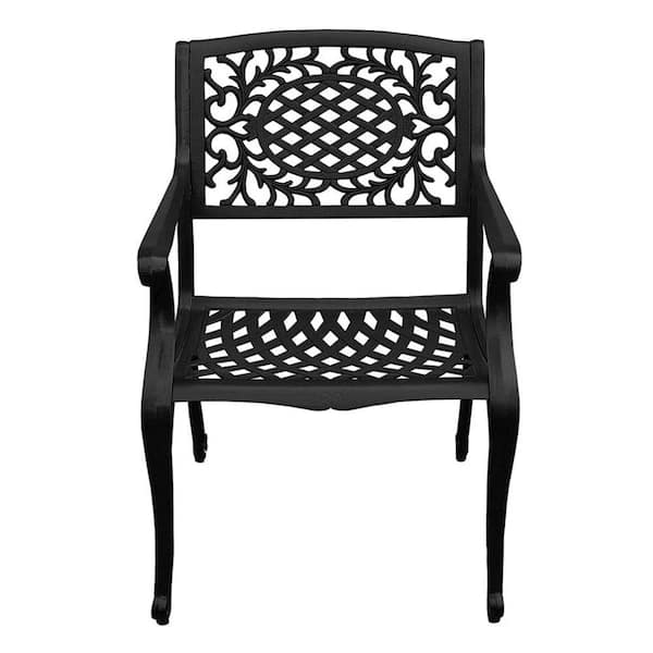 Oakland Living Black Mesh Aluminum Outdoor Dining Chair