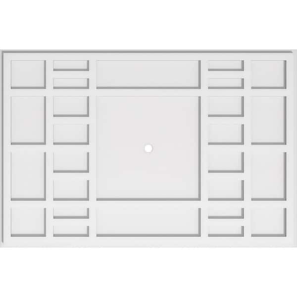 Ekena Millwork 38 in. W x 25-3/8 in. H x 1 in. ID x 1 in. P Beaux Architectural Grade PVC Contemporary Ceiling Medallion