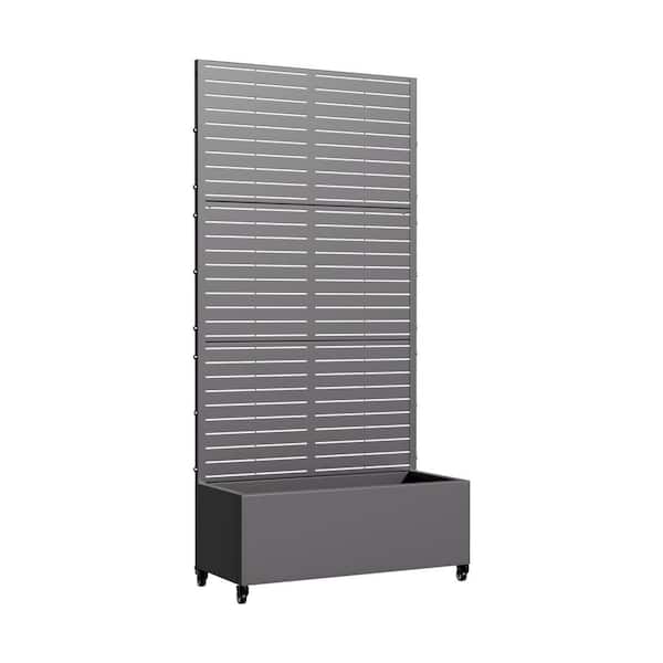 Dovelina 73 in. x16 in. x35 in. Black Metal Iron Raised Beds Planter Box with Attached Trellis for Climbing Vegetation