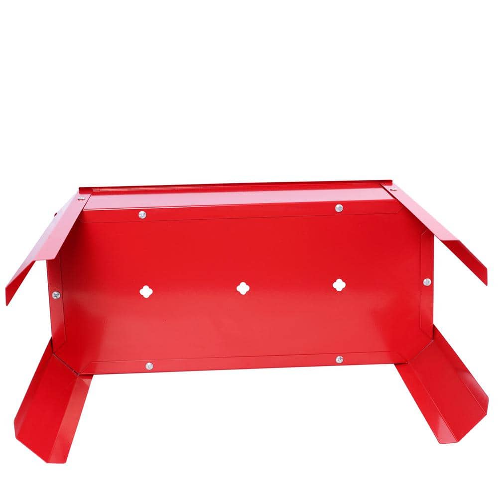 Red Galvanized Steel Elevated Garden Bed with Drainage System