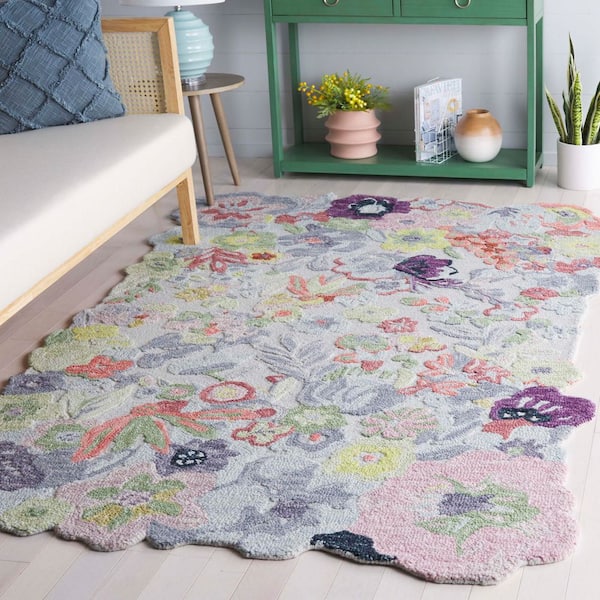 Jardin 5 ft. x 8 ft. Green/Pink Botanical Floral Area Rug