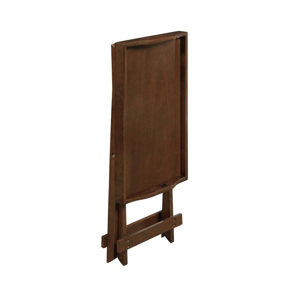 Espresso Wood Folding Tray Table with Handles