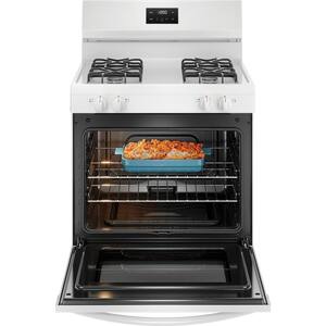 30 in. 4-Burner Freestanding Gas Range in White with Even Baking Technology