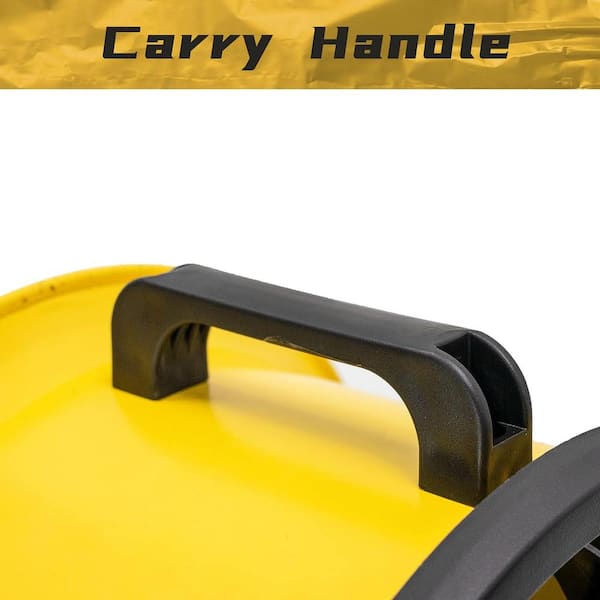 10 in. 3 Speeds Heavy Duty High Velocity Turbo Floor Fan in Yellow with Powerful 1/12 HP Motor