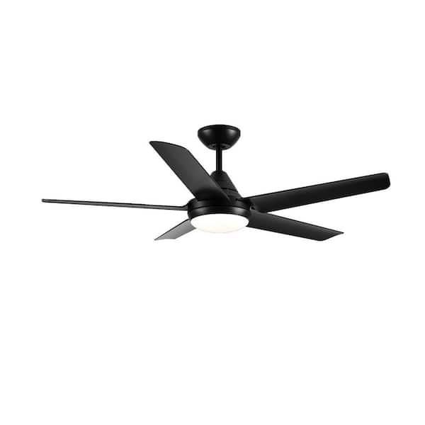 SkyView 48 in. Indoor Black Ceiling Fan with LED Light Bulbs and Remote Control