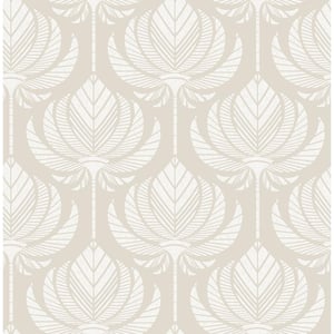 Palmier Light Grey Lotus Fan Wallpaper Sample