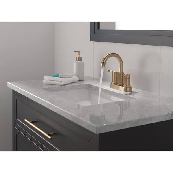 Delta Nicoli Gold 4 in. Centerset Double Handle Bathroom Faucet in
