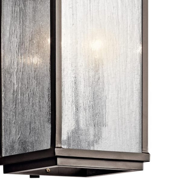 Manningham 18.75 in. 2-Light Olde Bronze Outdoor Hardwired Wall Lantern Sconce with No Bulbs Included (1-Pack)