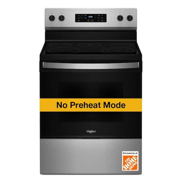 30 in. 5-Burner Elements Freestanding Electric Range in Stainless Steel with No Preheat Mode and Steam Clean