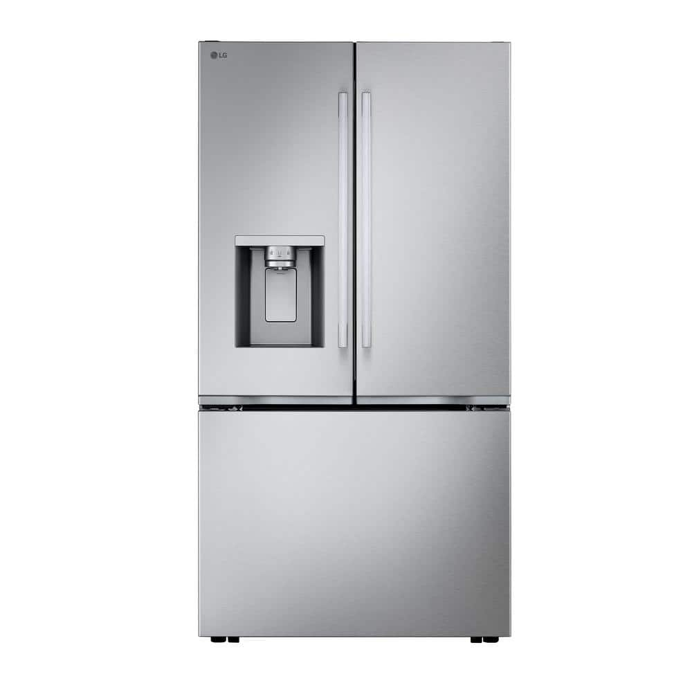 LG 24 cu. ft Counter Depth MAX 3 Door French Door Refrigerator with Zero Clearance with Craft Ice in PrintProof STS