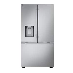 24 cu. ft Counter Depth MAX 3 Door French Door Refrigerator with Zero Clearance with Craft Ice in PrintProof STS