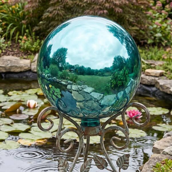 Sunnydaze Aqua Mirrored Surface Gazing Globe - 10 in. ZIB-6911