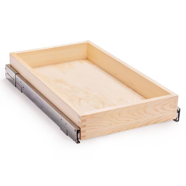 14 in. W x 21 in. D x 3 in. H Soft Close Slide Out Wood Drawer Organizer for Kitchen