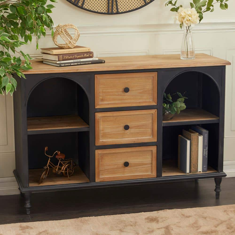 Monroe Lane Farmhouse Wood Cabinet, Brown