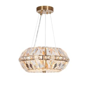 Peathlitberry 3-Light Plating Brass Crystal Chandelier with No Bulb Included