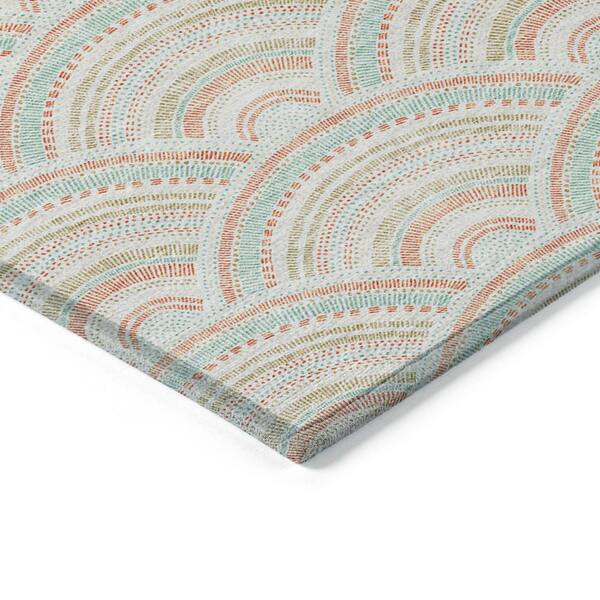Chantille Machine Washable Indoor/Outdoor Abstract ACN984 Linen 1 ft. 8 in. x 2 ft. 6 in. Area Rug
