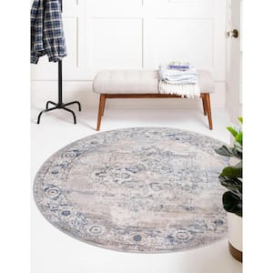 Portland Canby Ivory/Gray 7 ft. x 7 ft. Round Area Rug