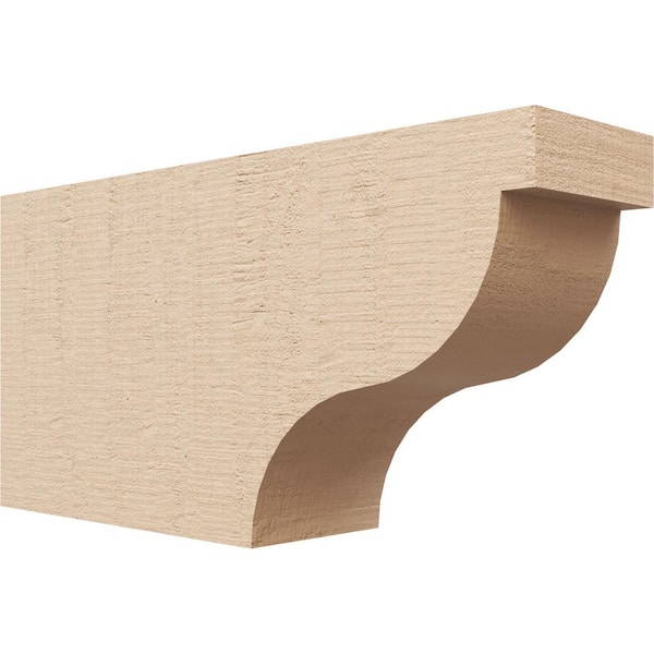 Ekena Millwork 4-in. x 8-in. x 16-in. Garner Woodgrain, Primed Tan Timberthane Polyurethane Rafter Tail Brace